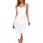 Spring Summer New Style European American Fashion Women's Clothing Temperament Slit Pleated Velvet S