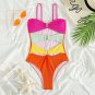 New Style Stitching Sling One-Piece Swimsuit Female European American Sexy Triangle Hot Spring Bikin