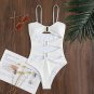 New Style Stitching Sling One-Piece Swimsuit Female European American Sexy Triangle Hot Spring Bikin