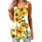 Spring Summer New Style Printed V-Neck T-Shirt Cross-Border European American Sleeveless Loose Top