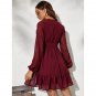 European American New Products Hot-Selling Long-Sleeved V-Neck High-Waisted Classy Commu