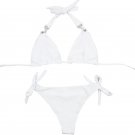 European American New Style Sexy Solid Color Diamond Bikini Women Bandage Split Swimsuit