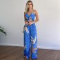 European American Women's New Style Imitation Linen Casual Suit V-Neck Short Vest High Waist Printed