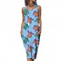 Sea Turtle Pattern Pocket Vest Skirt Women's Long Dress