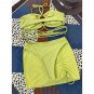 Solid Color Gauze Three-Piece Swimsuit New Style European American Sexy Backless Laced-Up Bikini Spl