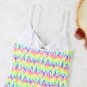 New Ladies One-Piece Swimsuit Chest Hollow Color Printing European American Sexy Slimmer Look Vacati