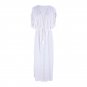 European American New Style Crinkled Fabric Patchwork Lace Beach Skirt Sexy Deep V-Neck Vacation Lon