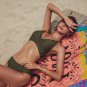 Black Swimsuit Female Split Bikini Sexy Three-Point Small Breast Push-Up Halter Lace-U