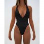 New Style One-Piece Deep V Swimsuit Women Solid Color Bikini