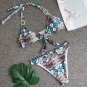 New Style Snake Print Sexy Knotted High Waist Bikini Diamond Swimsuit