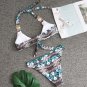 New Style Snake Print Sexy Knotted High Waist Bikini Diamond Swimsuit