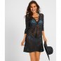 European American Knitted Hollow Chest Strap Beach Sunscreen Shirt Seaside Holiday Skirt Bikini Blou