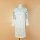 European American Knitted Hollow Chest Strap Beach Sunscreen Shirt Seaside Holiday Skirt Bikini Blou
