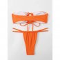Sexy Tube Top Lace-Up Bikini Swimsuit Split Women