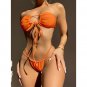 Sexy Tube Top Lace-Up Bikini Swimsuit Split Women