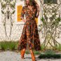 2021 Spring Autumn New Style Women's Printed Single-Breasted Long-Sleeved Shirt Dress