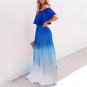 Wrapped Chest Printed Gradient Color Large Swing Skirt Jumpsuit Long Women
