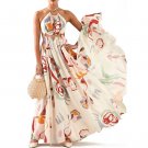 New Style Slim-Fit Large Swing Sling Dress Stitching Printed Long Skirt Beach