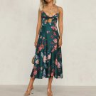 New Style V-Neck Sling Printed Women's Bow Beach Halter Dress
