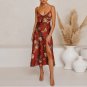 New Style V-Neck Sling Printed Women's Bow Beach Halter Dress