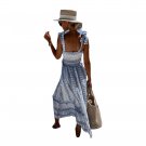 2022 Summer Women's Laced-Up Printed Fungus Edge Dress