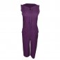 Plus Size Women Summer Solid Color V Neck Jumpsuit Harem Pants Sleeveless Romper