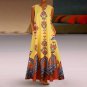 Plus Size Bohemian Summer Beach Women Sleeveless V Neck Loose Kaftan Maxi Dress