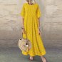 Casual Womens Polka Dot Print Loose Round Neck Short Sleeve Long Maxi Dress