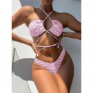 New Style ins Ladies Split Swimsuit Striped Printed Bikini