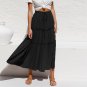 High Waist Slimmer Look Cotton Linen Skirt Solid Color Simple Pleated Irregular