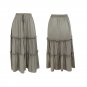 High Waist Slimmer Look Cotton Linen Skirt Solid Color Simple Pleated Irregular