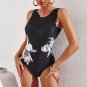 New Style One-Piece Swimsuit Female Conservative European American Summer Gauze Stitching Floral H