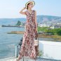 F Fairy Skirt Ice Silk Floral Dress French Temperament Plus Size Narrow Waist Slimmer Look Long Beac