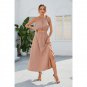 Fashionable Slanted Shoulder Bow Suit Slit Large Swing Dress Two-Piece Women