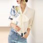 Streamer Silk Shirt Women Autumn Long-Sleeved High-End Printed Design Heavy French Mulberry Top