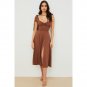 Sexy Sling Printed Lace-Up Irregular A-Line Dress