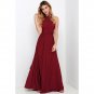 Solid Color Various Ways To Wear Sexy Laced-Up Red Dress Long Skirt