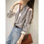 Striped Shirt Women Korean Version Long-Sleeved Chiffon Versatile Loose Bottom