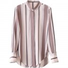 Striped Shirt Women Korean Version Long-Sleeved Chiffon Versatile Loose Bottom