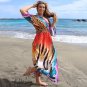European American New Style Beach Blouse Positioning Printed Cotton Vacation Long Cardigan Bikini Wo