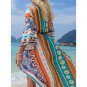 European American New Style Beach Blouse Positioning Printed Cotton Vacation Long Cardigan Bikini Wo