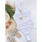 New Style One-Piece bikini Solid Color Hollow Laced-Up Swimsuit
