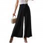 Spring Summer New Style Bow Loose High Waist Pleated Wide Leg Pants With Belt