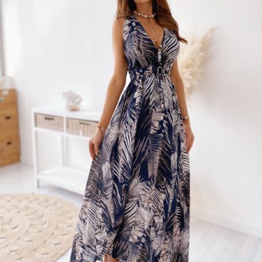 Summer New Style Large Size Temperament Printed Casual Dress