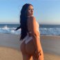European American One-Piece Swimsuit New Style Sexy Bikini Halter Solid Color Swimsu