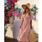 Summer New Style European American V-Neck Short-Sleeved Hollow Single-Breasted Lace Dress