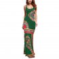 Digital Printed Sleeveless Dress Long Skirt Party