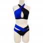 European American New Style Bikini Split Solid Color Cross Halterneck Swimsuit