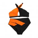 European American New Style Bikini Split Solid Color Cross Halterneck Swimsuit