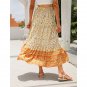 New Lace Stitching Long Skirt Human Cotton Bohemian Beach Vacation Style